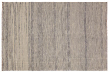 Flat Weave Kilim, Antique, Navaho, Vintage, Handmade, Modern Kilim Gray Gray Hand-Woven Rectangle 100% Wool Area Rug 6 x 8